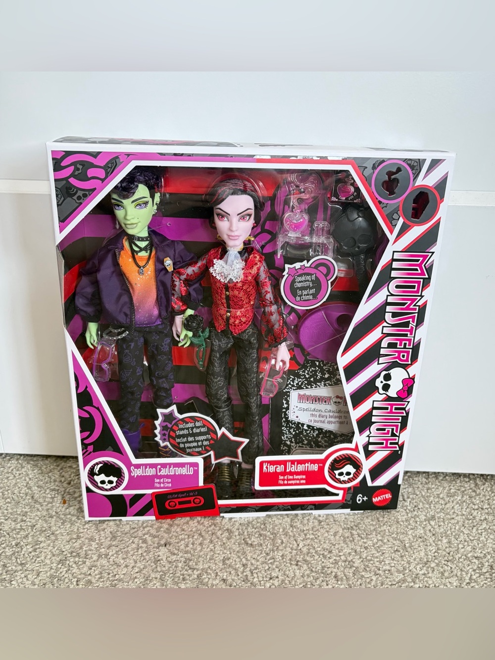 Monster High Kieran Valentine and Spelldon Cauldronello Dolls 2-Pack
